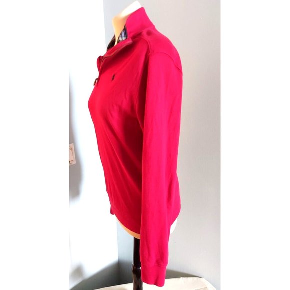 Polo Ralph Lauren men's Cotton 1/4 Zip Red Sweater size XL retail $135 - Picture 3 of 6
